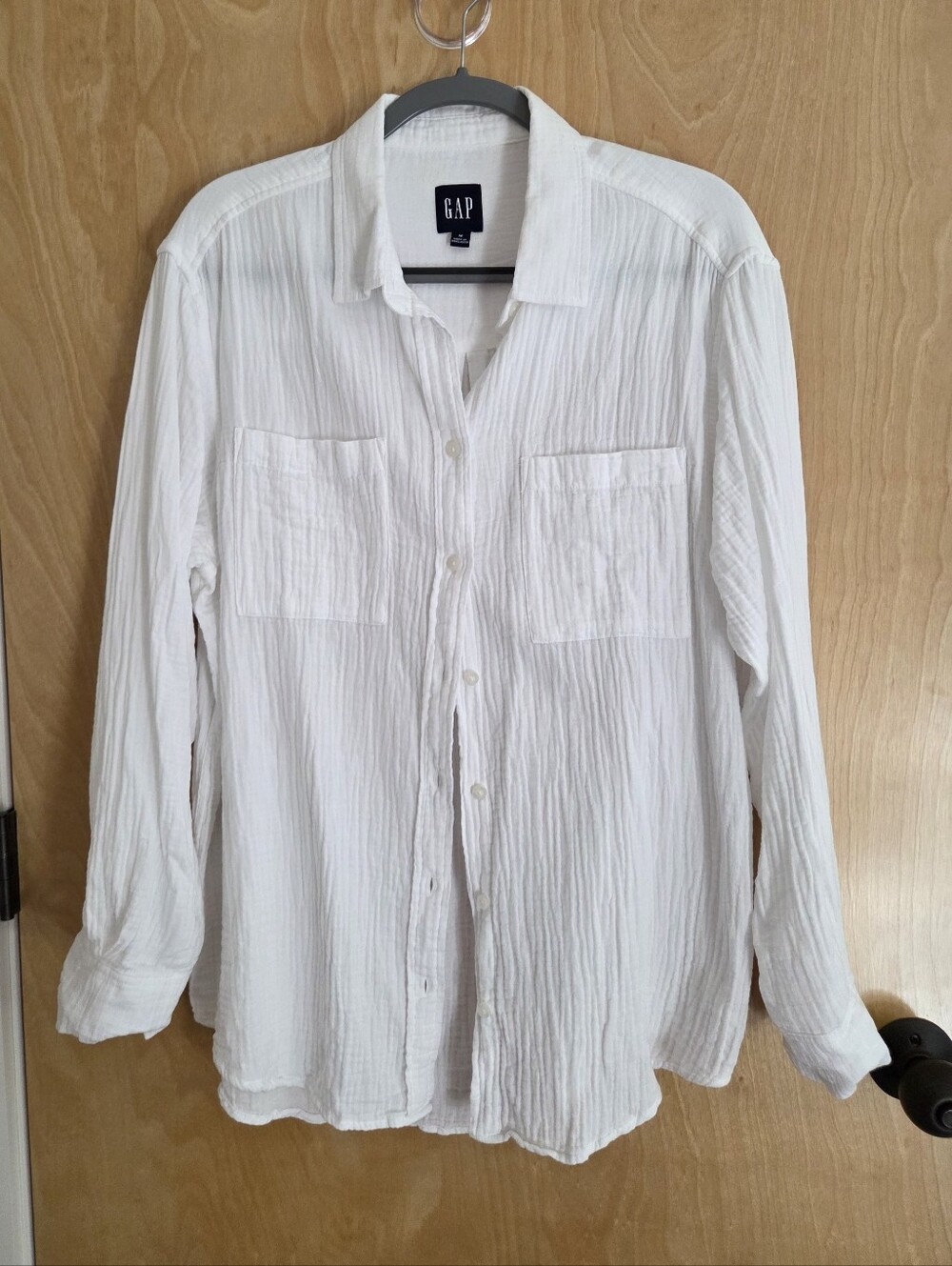 Gap White 100% Cotton Gauze Button-Down Tunic Women's Medium